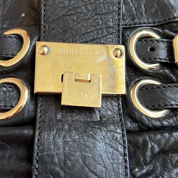 JIMMY CHOO Leather Rio Oversized Clutch Black - Picture 10 of 10